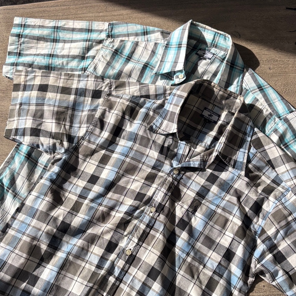 LAST CHANCE! Donating 4/1! 
Set of two - Men's Plaid Short Sleeve Shirt